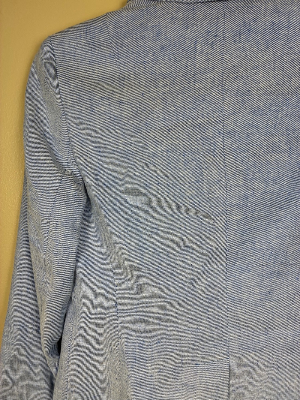 Banana Republic Classic Blazer Jacket Linen Blend Chambray Blue Sz 0 - Picture 12 of 12